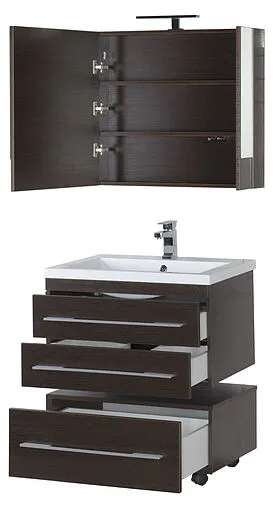 Шкаф-зеркало Aquanet Нота 75 L венге 00159109