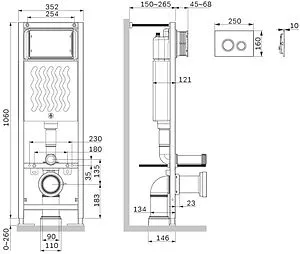 Инсталляция для подвесного унитаза Set 4 в 1 Am.Pm ErgoFit I012711.0138 с кнопкой черный матовый Инсталляция для подвесного унитаза Set 4 в 1 Am.Pm ErgoFit I012711.0138 с кнопкой черный матовый, 2