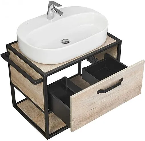 Тумба-умывальник подвесная Aquaton Лофт Фабрик 65 дуб эндгрейн 1A2423K0LTDU0