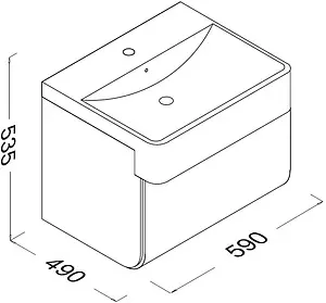 Тумба под умывальник подвесная Isvea Marino 58 тик 23SQ1103057I Тумба под умывальник подвесная Isvea Marino 58 тик 23SQ1103057I, 2