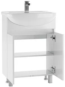 Тумба-умывальник напольная Айсберг Норма 60 белый DA1630T+4620008192772, 4