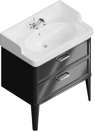 Тумба-умывальник напольная Kerama Marazzi Pompei 80 чёрный PO.N.80.2\BLK+PO.wb.80