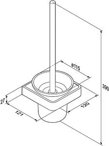 Ёршик для унитаза Damixa Jupiter чёрный матовый/алюминий DA7733300, 2
