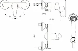 Смеситель для душа Vidima Next хром BA370AA Смеситель для душа Vidima Next хром BA370AA, 2