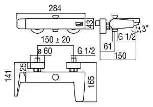 Смеситель для ванны Nobili Sky хром SY97110/1CR, 2