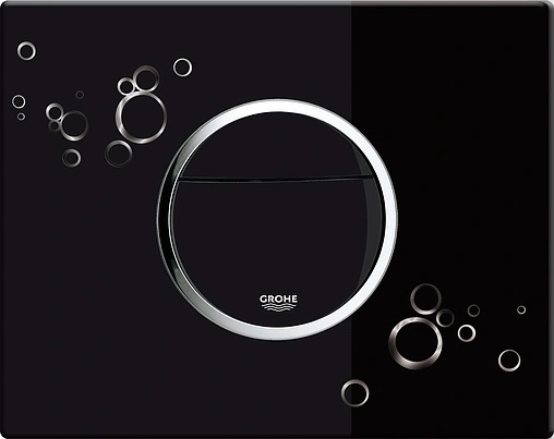 Клавиша смыва для унитаза Grohe Nova Cosmopolitan Print 38847KI0 черный глянцевый