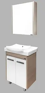 Тумба-умывальник напольная Comforty Киото 60 белый/сосна лоредо Тумба-умывальник напольная Comforty Киото 60 белый/сосна лоредо, 5