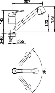 Смеситель для кухни с выдвижным изливом Blanco Wega-S шампань 513996, 4