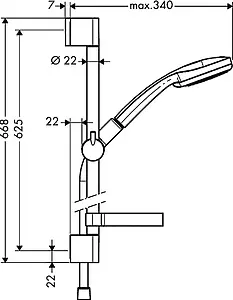 Душевая стойка Hansgrohe Croma 100 Multi 3jet 65см хром 27775000 Душевая стойка Hansgrohe Croma 100 Multi 3jet 65см хром 27775000, 2