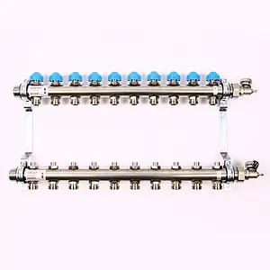 Группа коллекторная без расходомеров 10 отводов 1"н/н x ¾"ек Uni-fitt 456W4310 Группа коллекторная без расходомеров 10 отводов 1"н/н x ¾"ек Uni-fitt 456W4310, 1