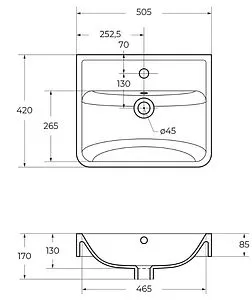 Раковина BelBagno NEON 50 белый 19050, 2