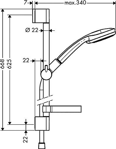 Душевая стойка Hansgrohe Croma 100 Multi 3jet 65см хром 27775000 Душевая стойка Hansgrohe Croma 100 Multi 3jet 65см хром 27775000