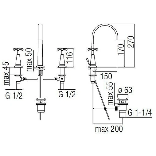 Смеситель для раковины Nobili Carlos Primero хром CP212/1CR