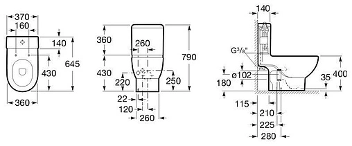 Унитаз-компакт Roca Meridian белый 34224H000+34124H000