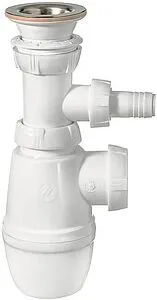 Сифон бутылочный для раковины Wirquin Минор белый 30718053 Сифон бутылочный для раковины Wirquin Минор белый 30718053, 1
