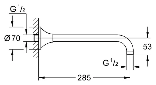 Держатель верхнего душа на стену Grohe Grandera хром/золото 27986IG0
