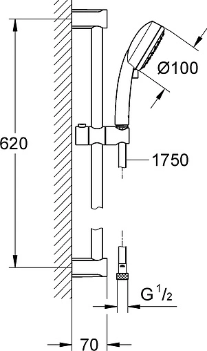Душевая стойка Grohe Tempesta Cosmopolitan хром 2757820E Душевая стойка Grohe Tempesta Cosmopolitan хром 2757820E