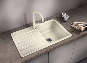 Смеситель для кухни с выдвижным изливом Blanco Mida-S Silgranit жасмин/хром 521458 Смеситель для кухни с выдвижным изливом Blanco Mida-S Silgranit жасмин/хром 521458, 3