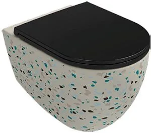 Унитаз подвесной безободковый ISVEA Infinity Terrazzo слоновая кость 10NF02001SV-2K-TRZ, 1