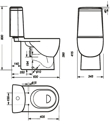 Унитаз-компакт Sanita Luxe Fest белый WC.CC/Fest/2-DM/WHT.G/S1