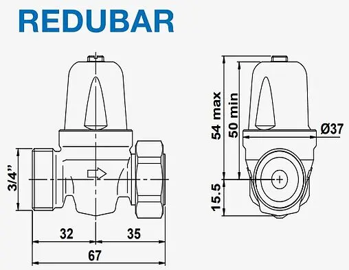 Редуктор давления ¾" WATTS REDUBAR 10050661 Редуктор давления ¾" WATTS REDUBAR 10050661