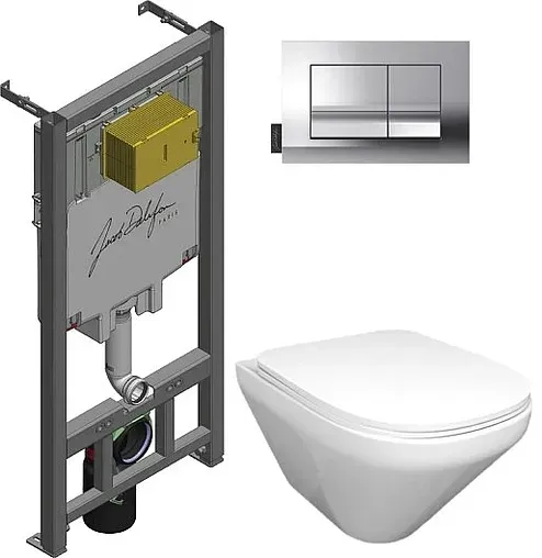 Комплект 5 в 1 Jacob Delafon Modern Life E21773RU-00 с кнопкой E20858-CP хром глянцевый