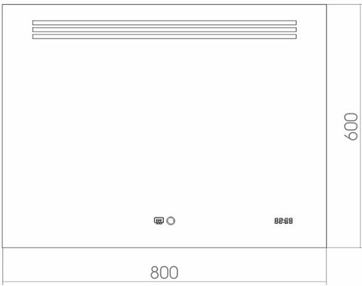 Зеркало с подсветкой Aquanika Quadro 80 с подогревом AQQ6080RU01