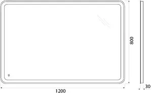 Зеркало с подсветкой BelBagno MARINO 120x80 SPC-MAR-1200-800-LED-TCH Зеркало с подсветкой BelBagno MARINO 120x80 SPC-MAR-1200-800-LED-TCH, 2