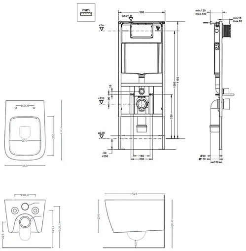 Комплект 5 в 1 ArtCeram A16 700.101.03