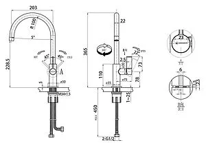 Смеситель для кухни Omoikiri Wakayama GM вороненая сталь 4994290 Смеситель для кухни Omoikiri Wakayama GM вороненая сталь 4994290, 2