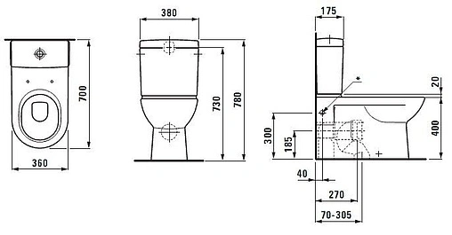 Чаша унитаза Laufen Pro белый 8.2495.8.000.000.1