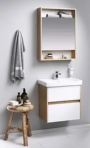 Шкаф-зеркало Aqwella City 60 дуб балтийский SIT0406DB, 3