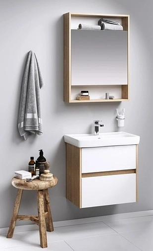 Шкаф-зеркало Aqwella City 60 дуб балтийский SIT0406DB