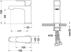 Смеситель для раковины Aquatek Оберон чёрный матовый AQ1210MB, 2