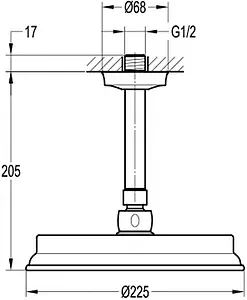 Лейка верхнего душа с потолочным креплением Swedbe Terracotta Art терракотовый 2523, 2