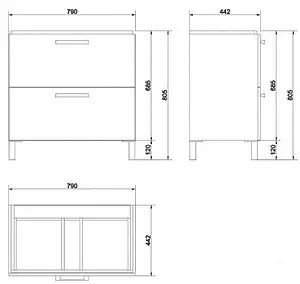 Тумба под умывальник Cersanit Melar 80 белый 64130 Тумба под умывальник Cersanit Melar 80 белый 64130, 2