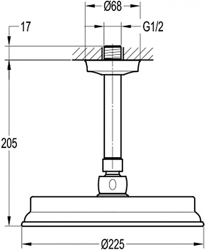 Лейка верхнего душа с потолочным креплением Swedbe Terracotta Art терракотовый 2523
