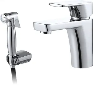 Смеситель для раковины с гигиеническим душем D&K Berlin Freie хром DA1432601 Смеситель для раковины с гигиеническим душем D&K Berlin Freie хром DA1432601, 1