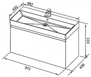 Тумба-умывальник подвесная Aquanet Йорк 100 белый 00202091+ Тумба-умывальник подвесная Aquanet Йорк 100 белый 00202091+, 2
