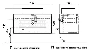 Сменный элемент для тумбы-умывальник Aqwella Mobi 100 бетон светлый MOB0710BS Сменный элемент для тумбы-умывальник Aqwella Mobi 100 бетон светлый MOB0710BS, 2