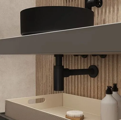 Сифон бутылочный для раковины IDDIS Optima Home чёрный матовый OPTBL00i84 Сифон бутылочный для раковины IDDIS Optima Home чёрный матовый OPTBL00i84