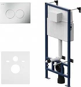 Инсталляция для подвесного унитаза Set 4 в 1 Am.Pm ProC I012707.0131 с кнопкой хром матовый Инсталляция для подвесного унитаза Set 4 в 1 Am.Pm ProC I012707.0131 с кнопкой хром матовый, 1