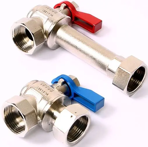 Комплект угловых шаровых кранов с накидной гайкой 1"в x 1"нг Rehau HKV/HKV-D 13152241001