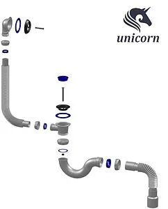 Слив-перелив для ванны Unicorn нержавеющая сталь S33 Слив-перелив для ванны Unicorn нержавеющая сталь S33, 2