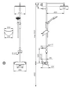 Душевая система с термостатом для ванны Oras Optima хром 7193U, 2