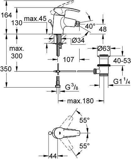 Смеситель для биде Grohe Eurostyle хром 33565001