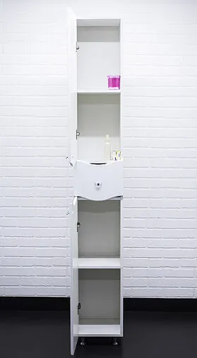 Шкаф-пенал напольный Айсберг Волна 30 L белый DA1005P