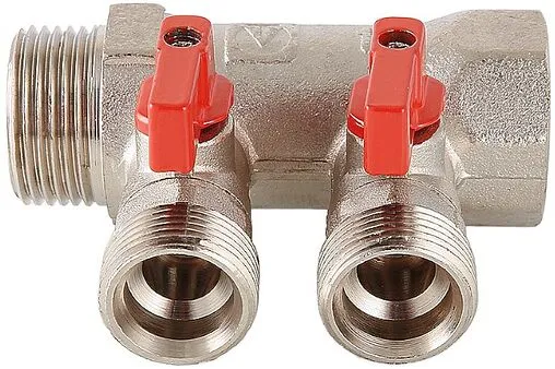 Коллектор запорный проходной 3 отвода 1&quot;в/н x ¾&quot;ек Valtec VTc.580.NE.0603