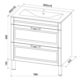 Тумба-умывальник напольная IDDIS Oxford 80 белый OXF80W0i95K Тумба-умывальник напольная IDDIS Oxford 80 белый OXF80W0i95K, 2