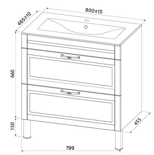Тумба-умывальник напольная IDDIS Oxford 80 белый OXF80W0i95K